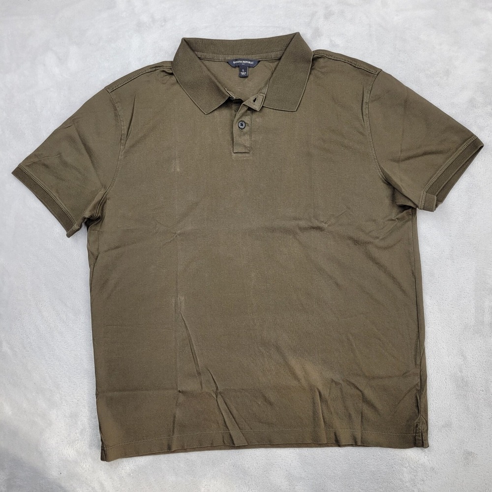 Banana Republic Shirt Mens Large Golf Polo Cotton Performance Basic Office Adult